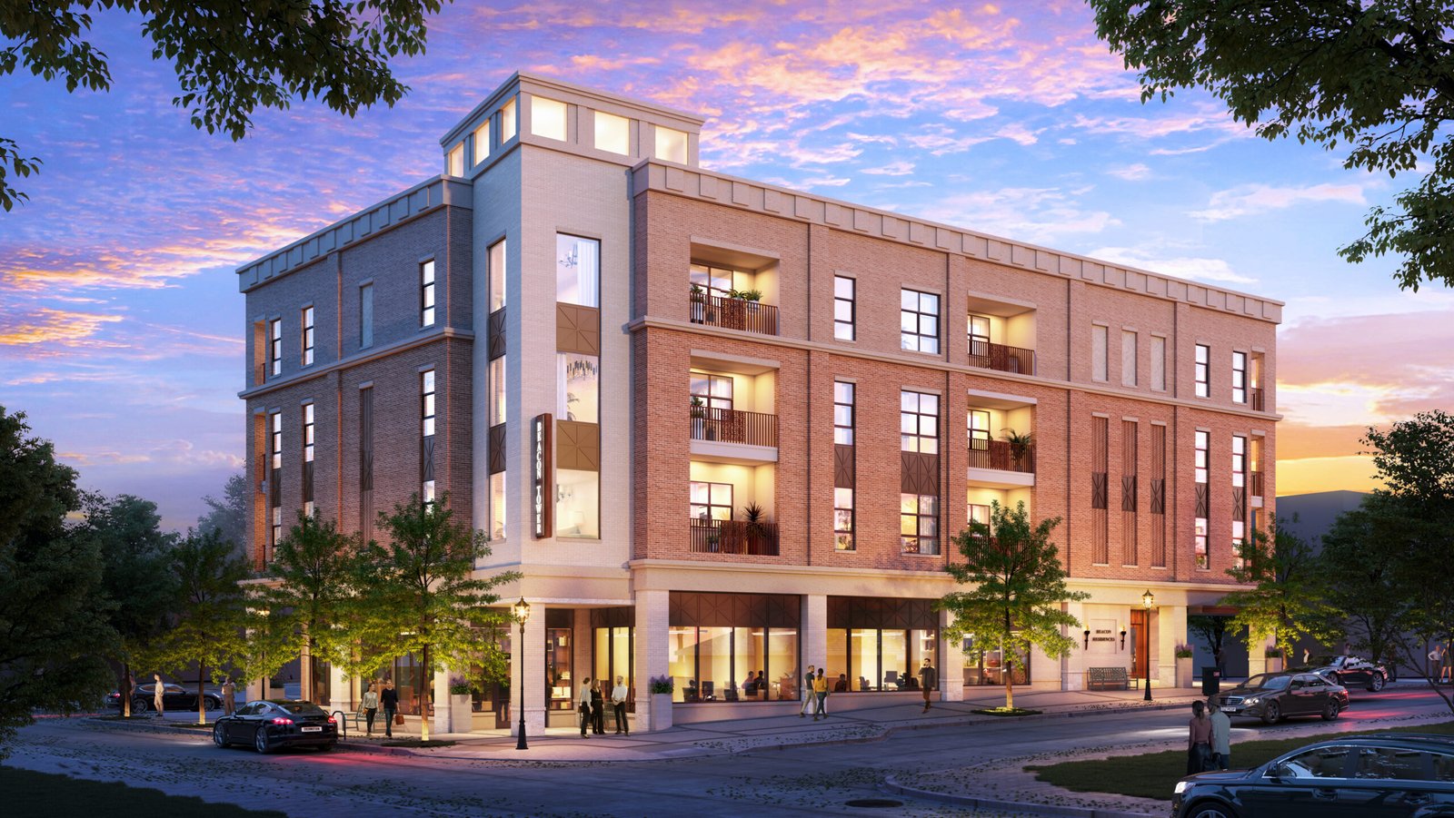 architecture multifamily mixed-use brick architecture apartment Frisco, Texas Rendering